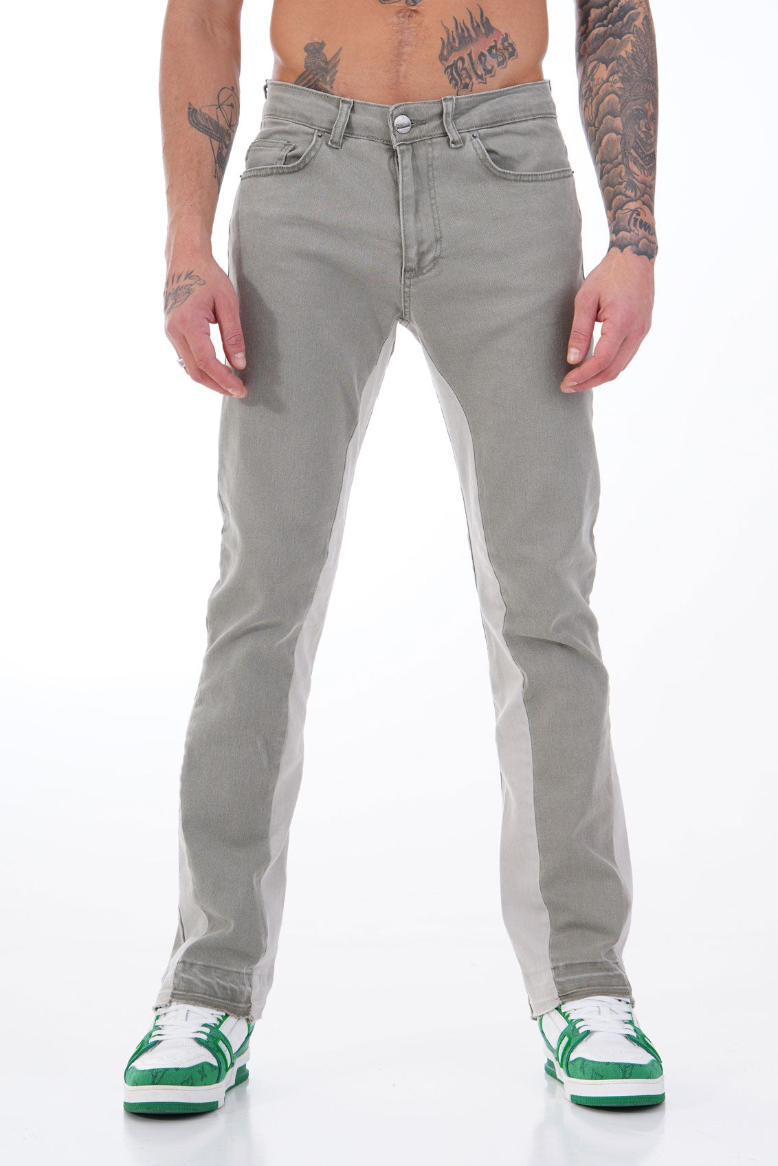 LL2000103 FLARE JEAN - OLIVE