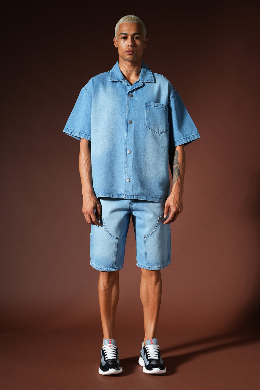 SET SHIRT AND SHORTS en denim oversize TK-02