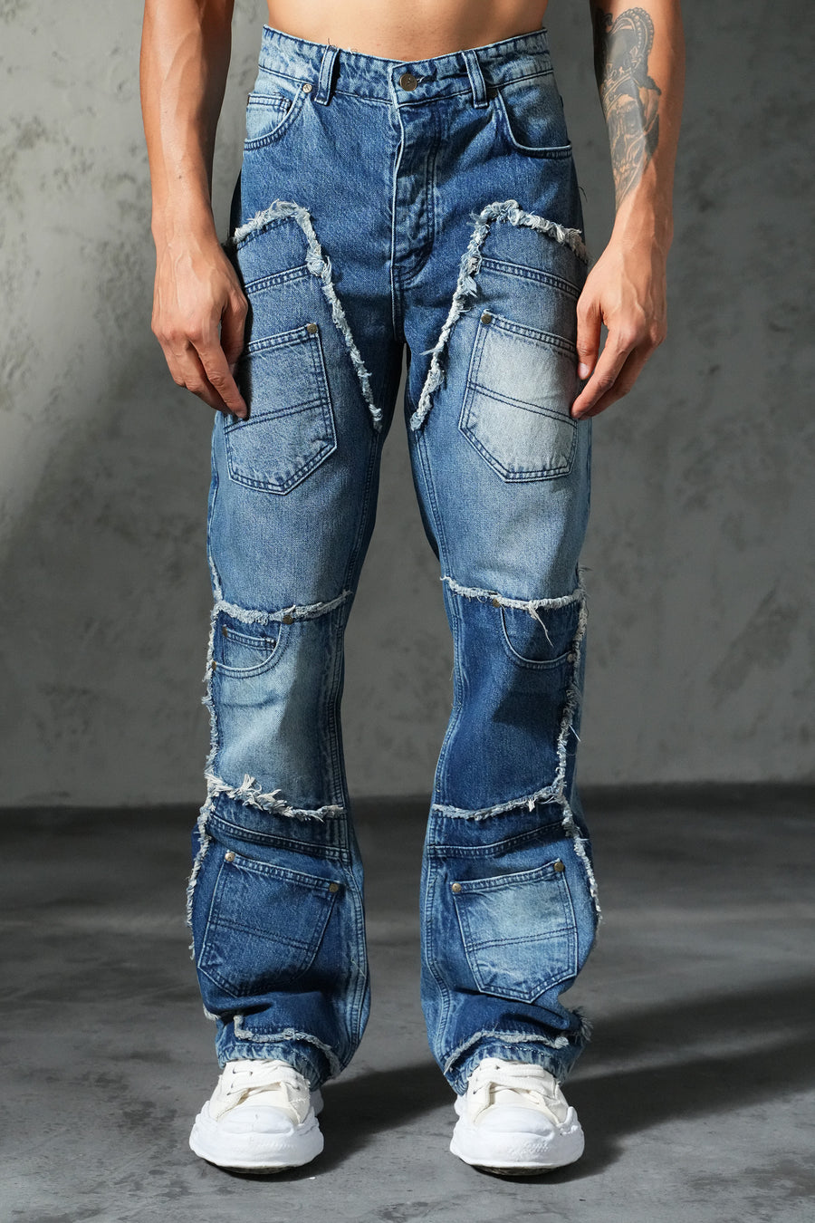 Jean flare patchwork FG 109