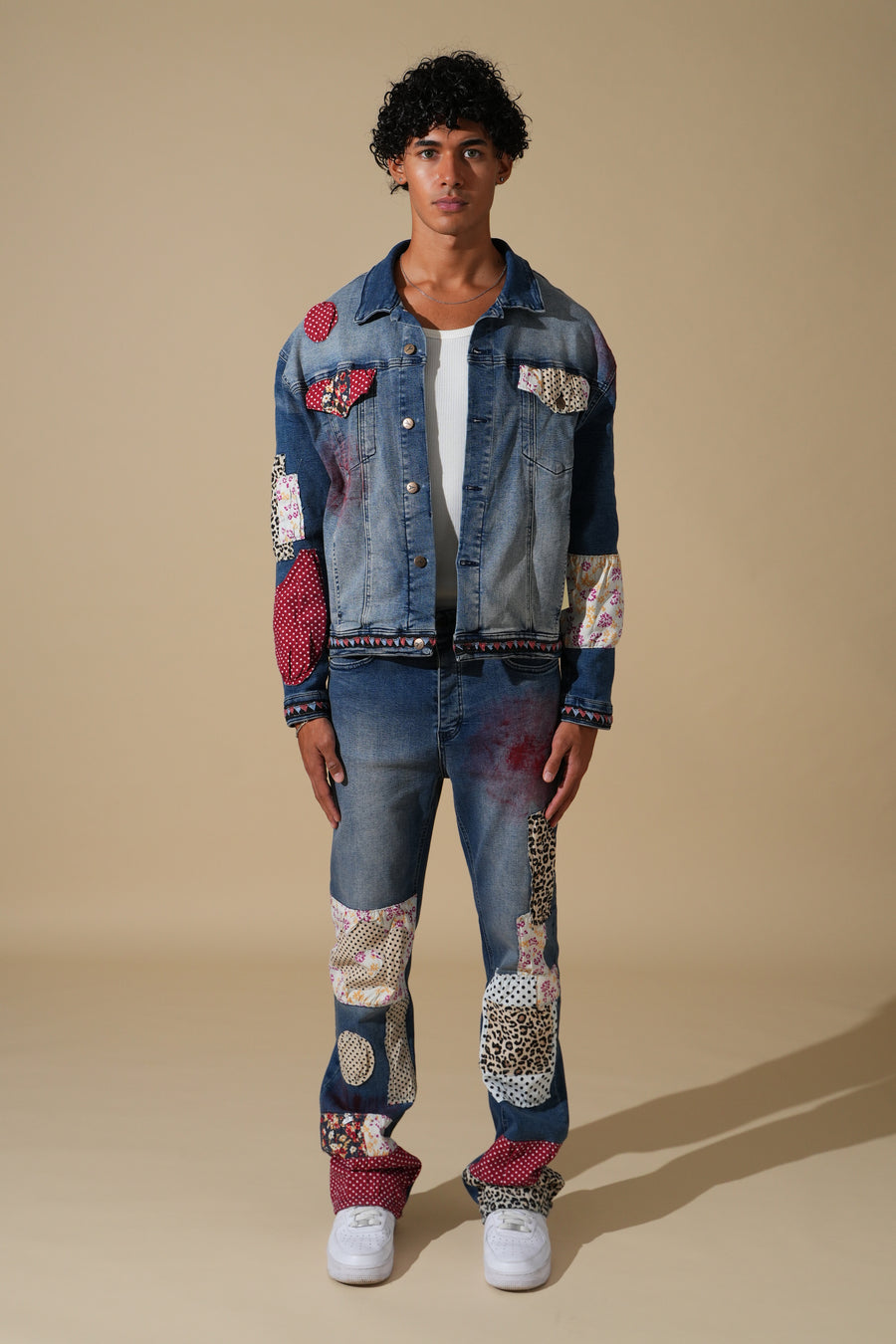 Ensemble denim patchwork FG114