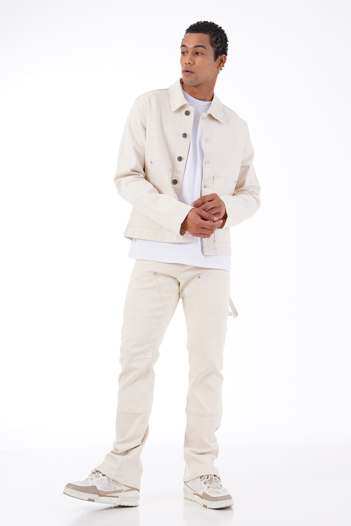 ART492 DENIM TRACKSUIT - CHAMPAGNE