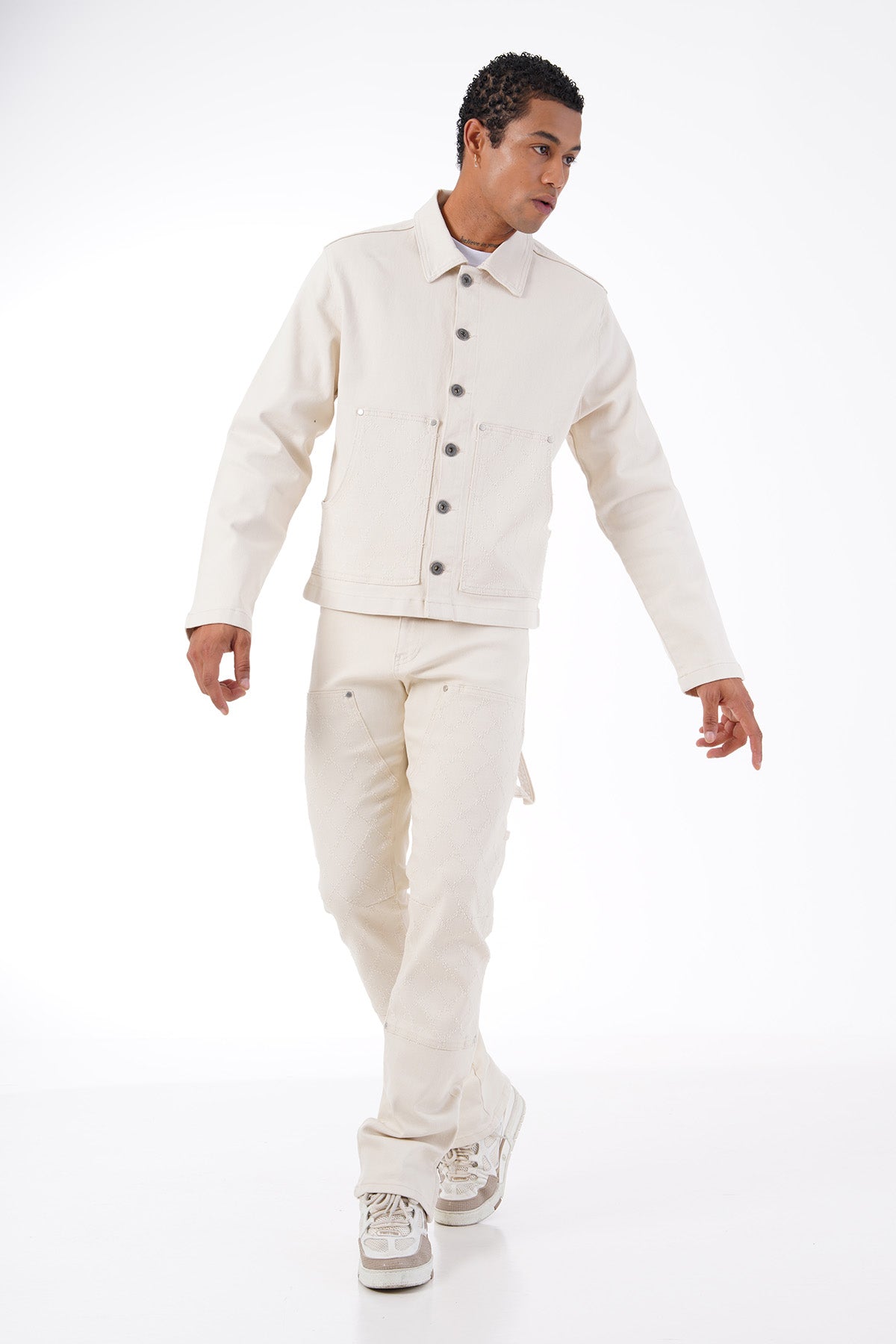 ART492 DENIM TRACKSUIT - CHAMPAGNE