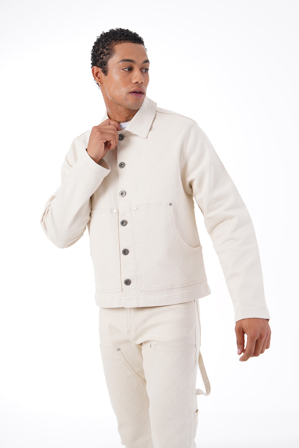 ART492 DENIM TRACKSUIT - CHAMPAGNE