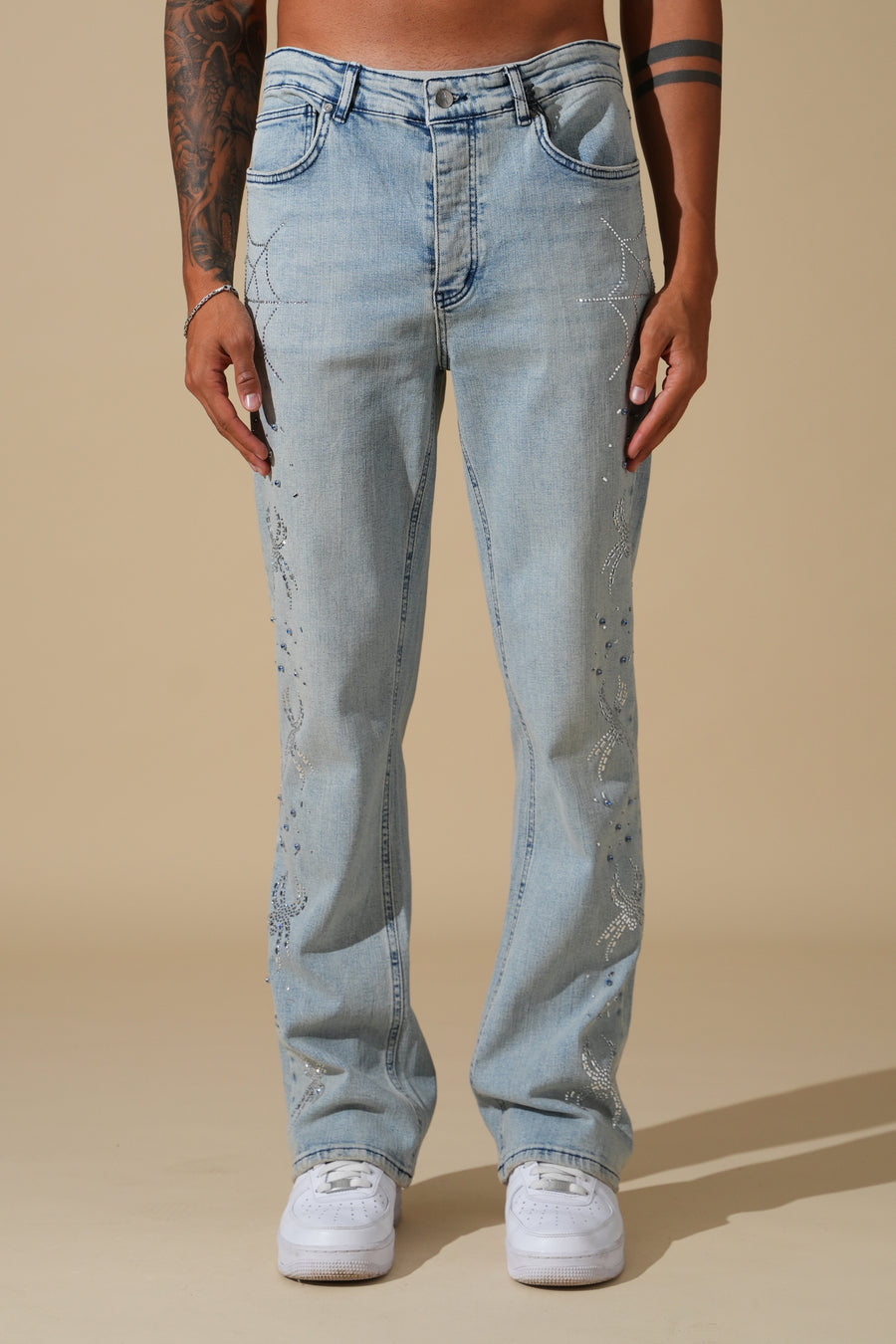 Jean flare détails scintillants FG104