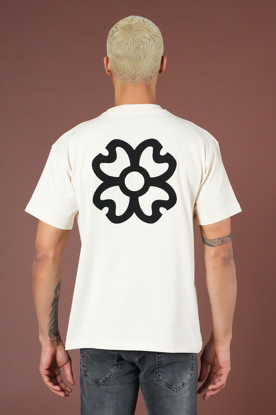 T-shirt MEN'S avec applique fleur devant AND dos LL1100161