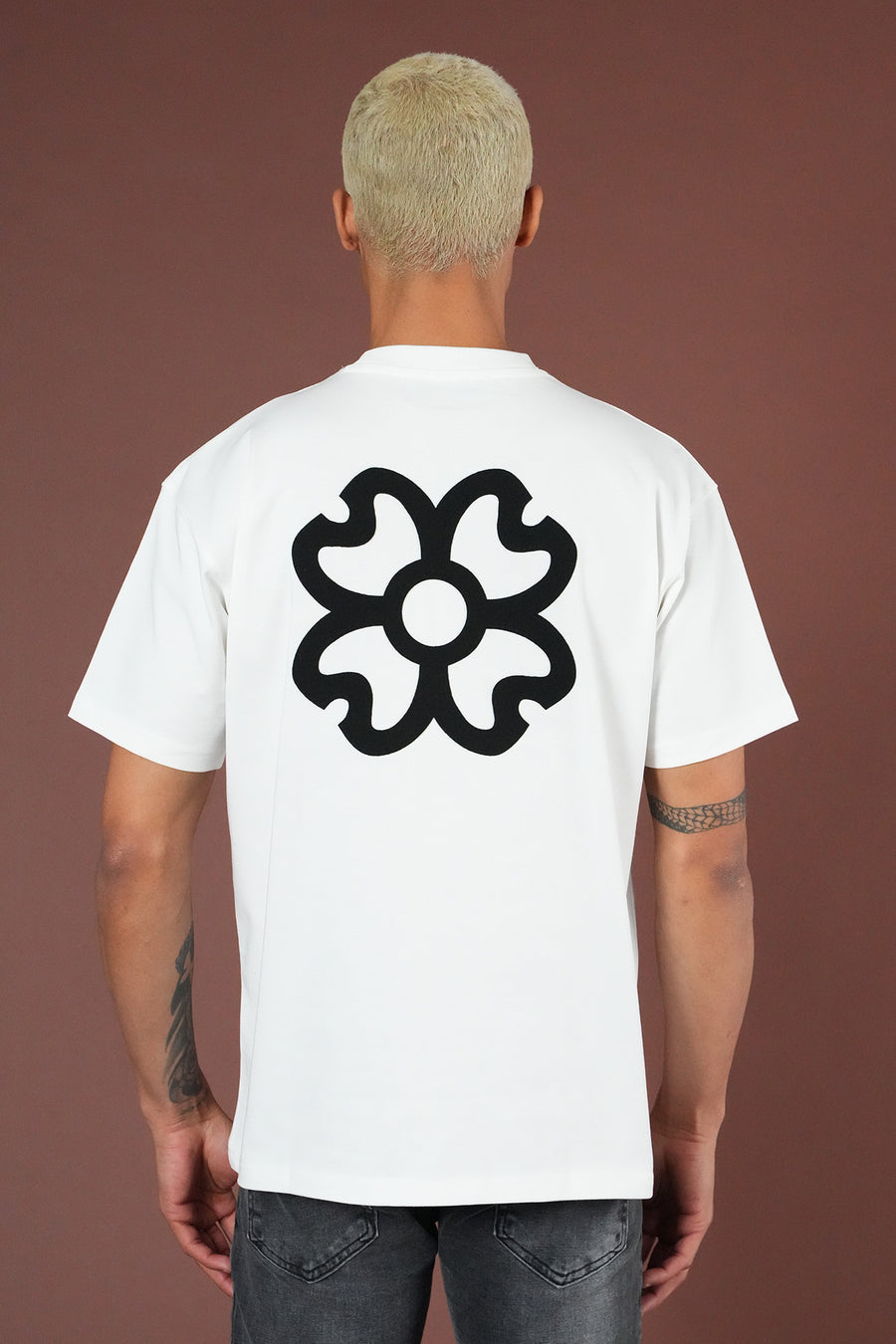 T-shirt MEN'S avec applique fleur devant AND dos LL1100161