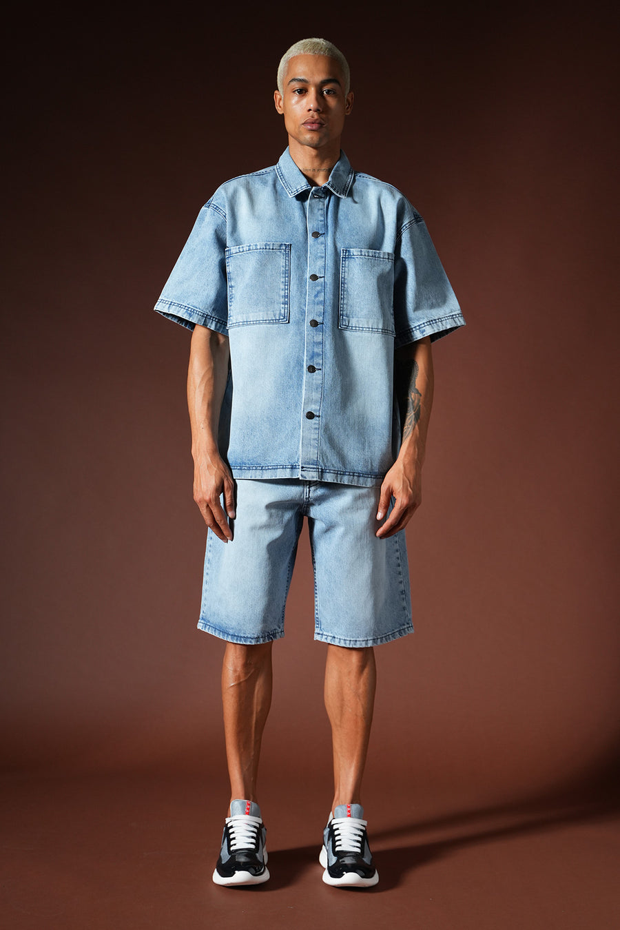 SET SHIRT AND SHORTS en denim oversize TK-01