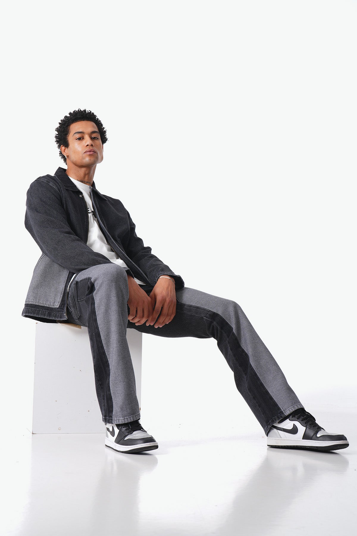 ART502 DENIM TRACKSUIT - BLACK