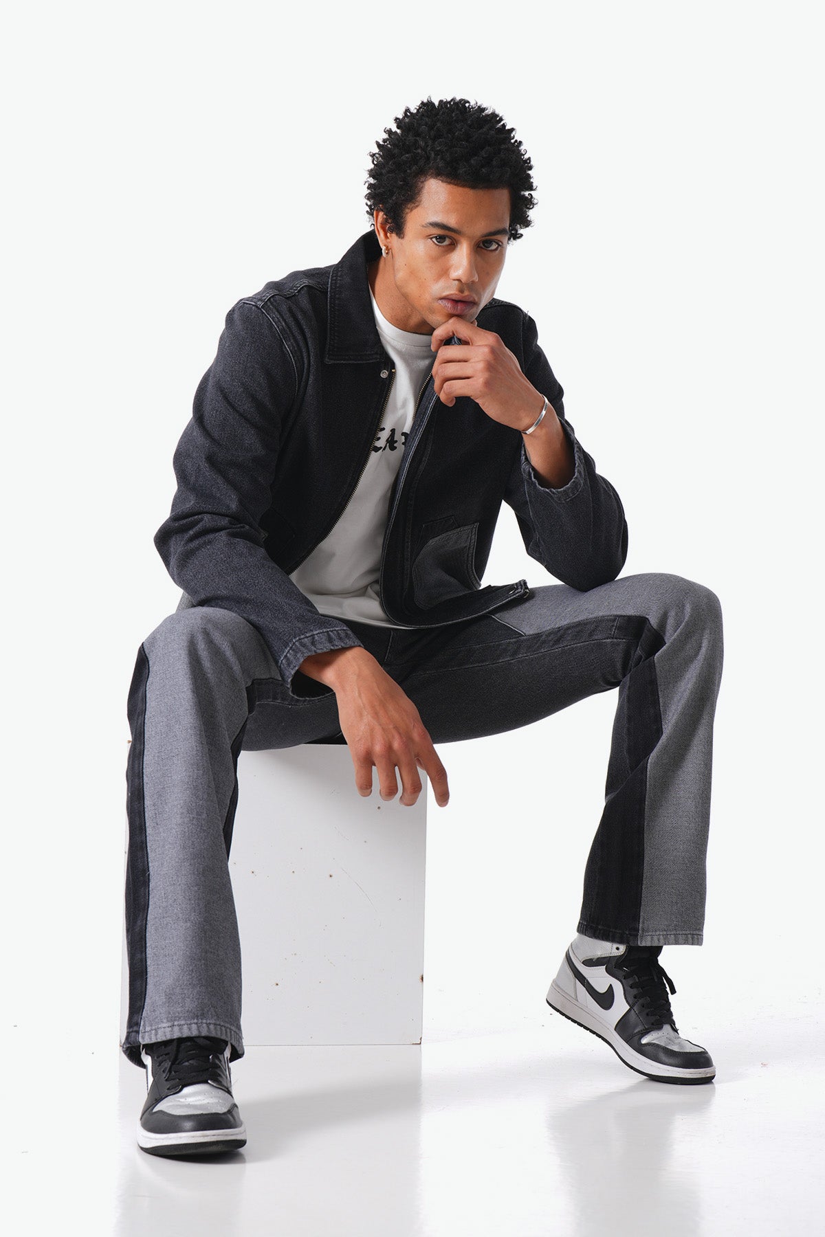 ART502 DENIM TRACKSUIT - BLACK