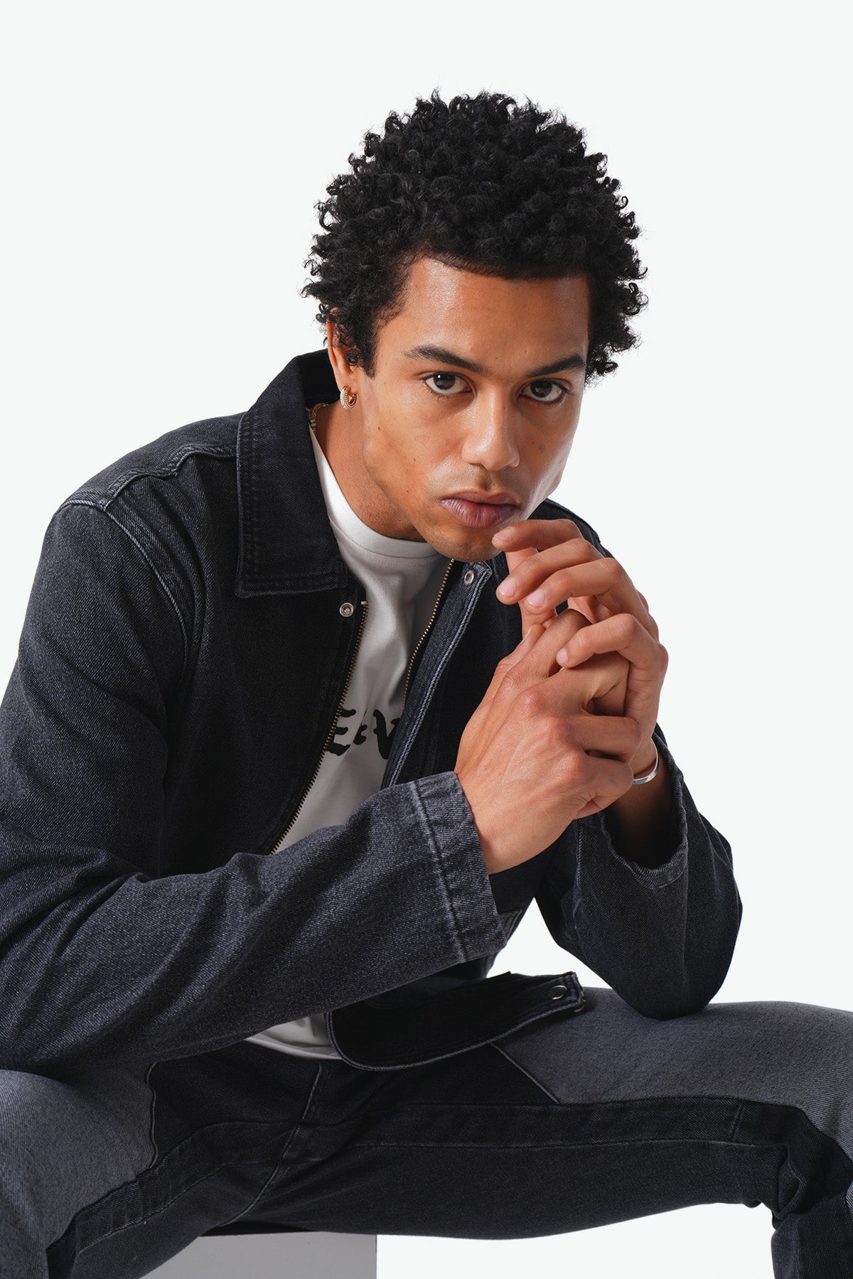 ART502 DENIM TRACKSUIT - BLACK