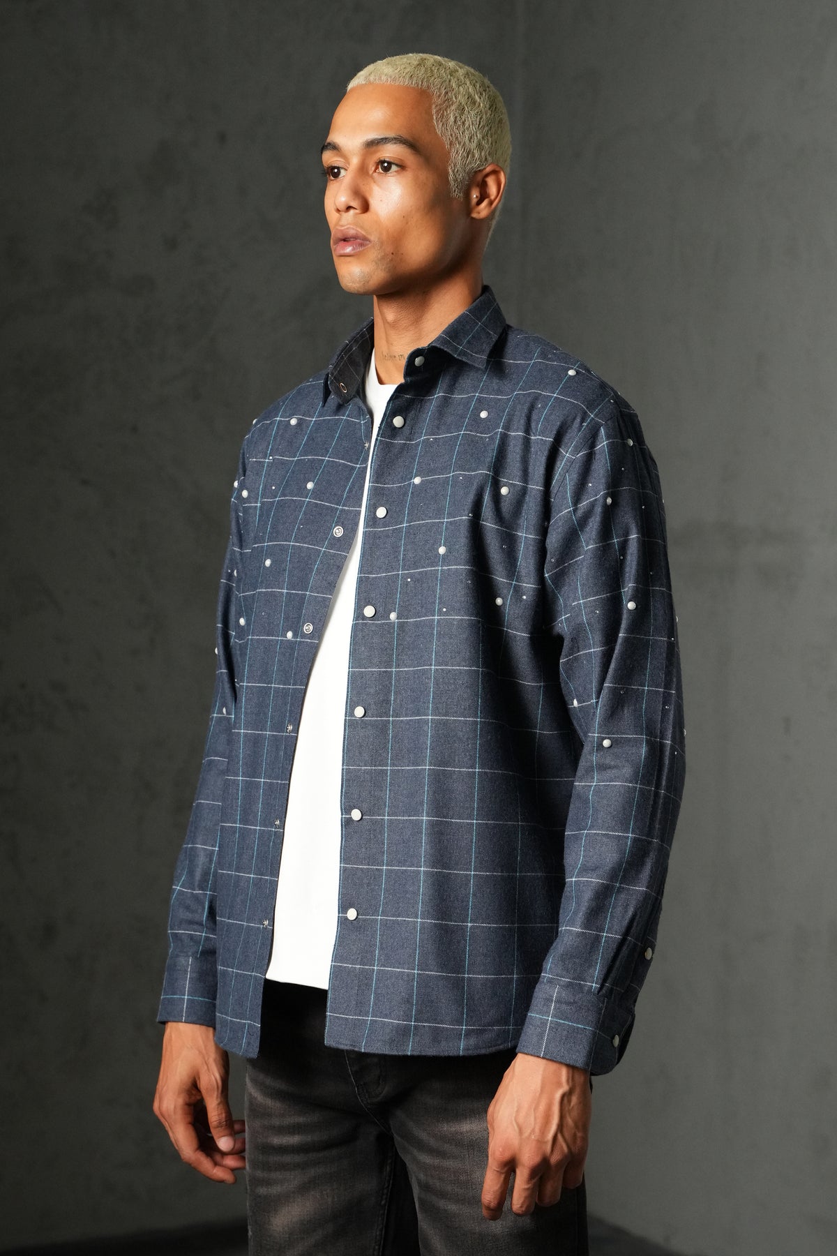 Grid check shirt 27701