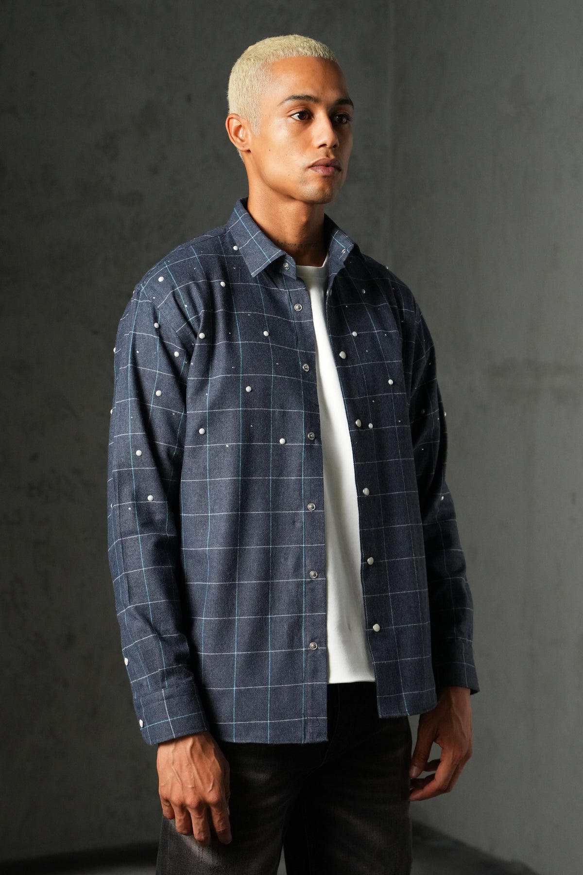 Grid check shirt 27701