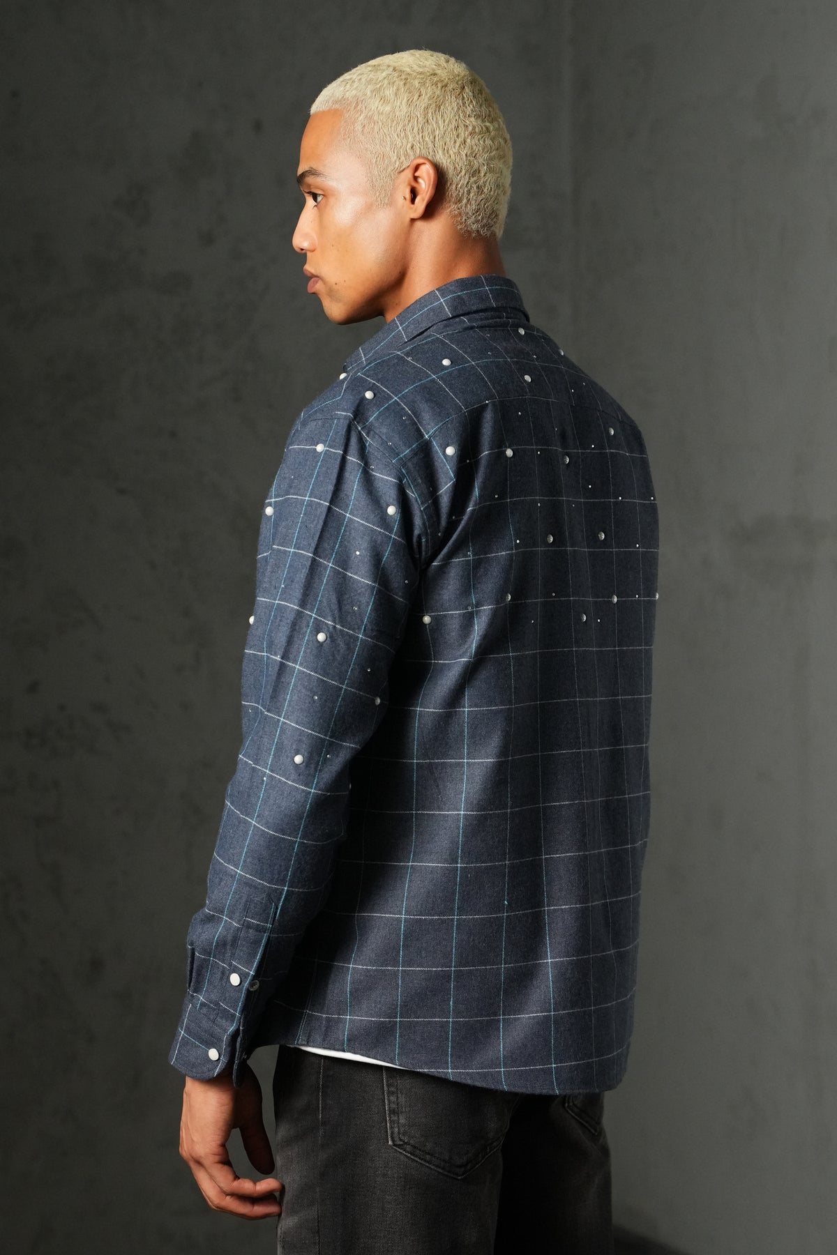 Grid check shirt 27701