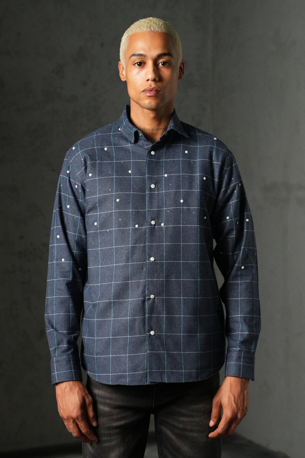 Grid check shirt 27701
