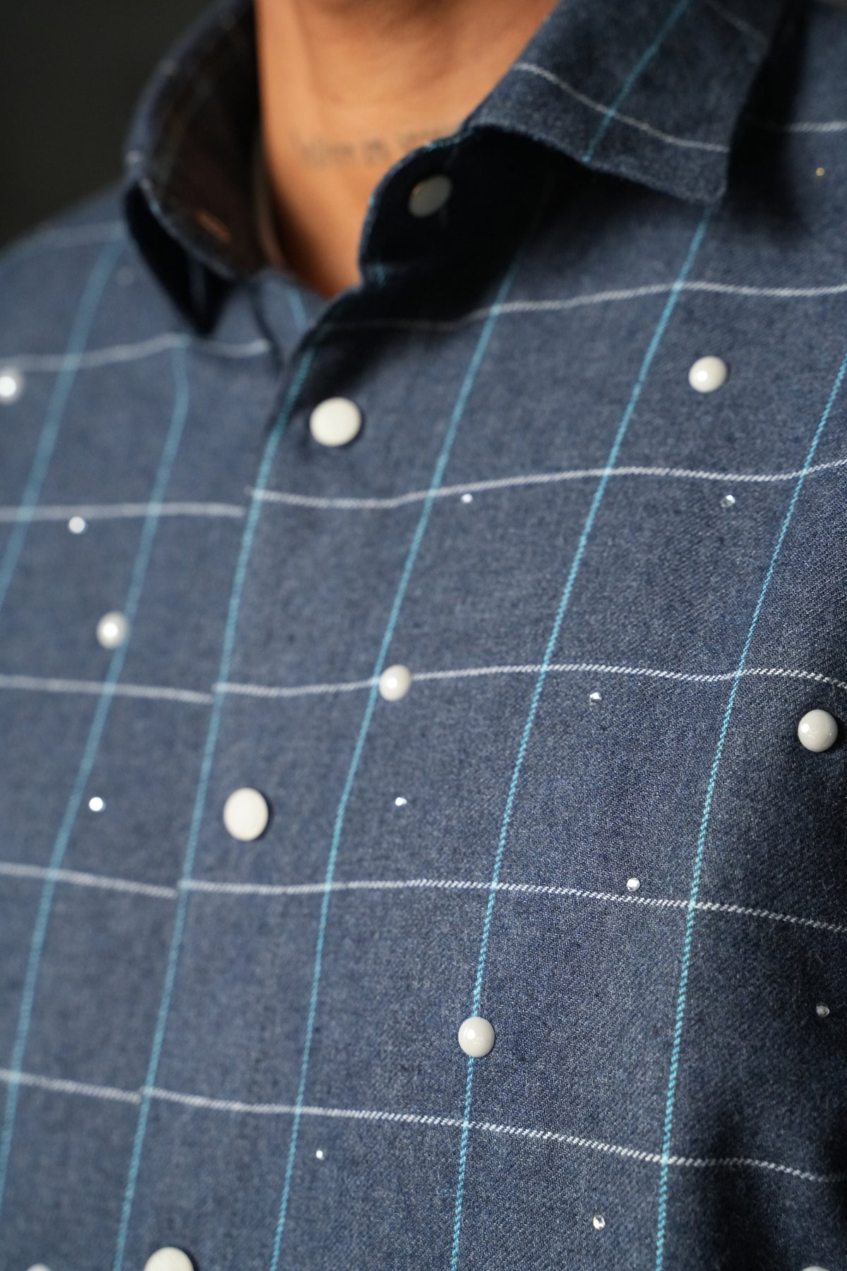 Grid check shirt 27701