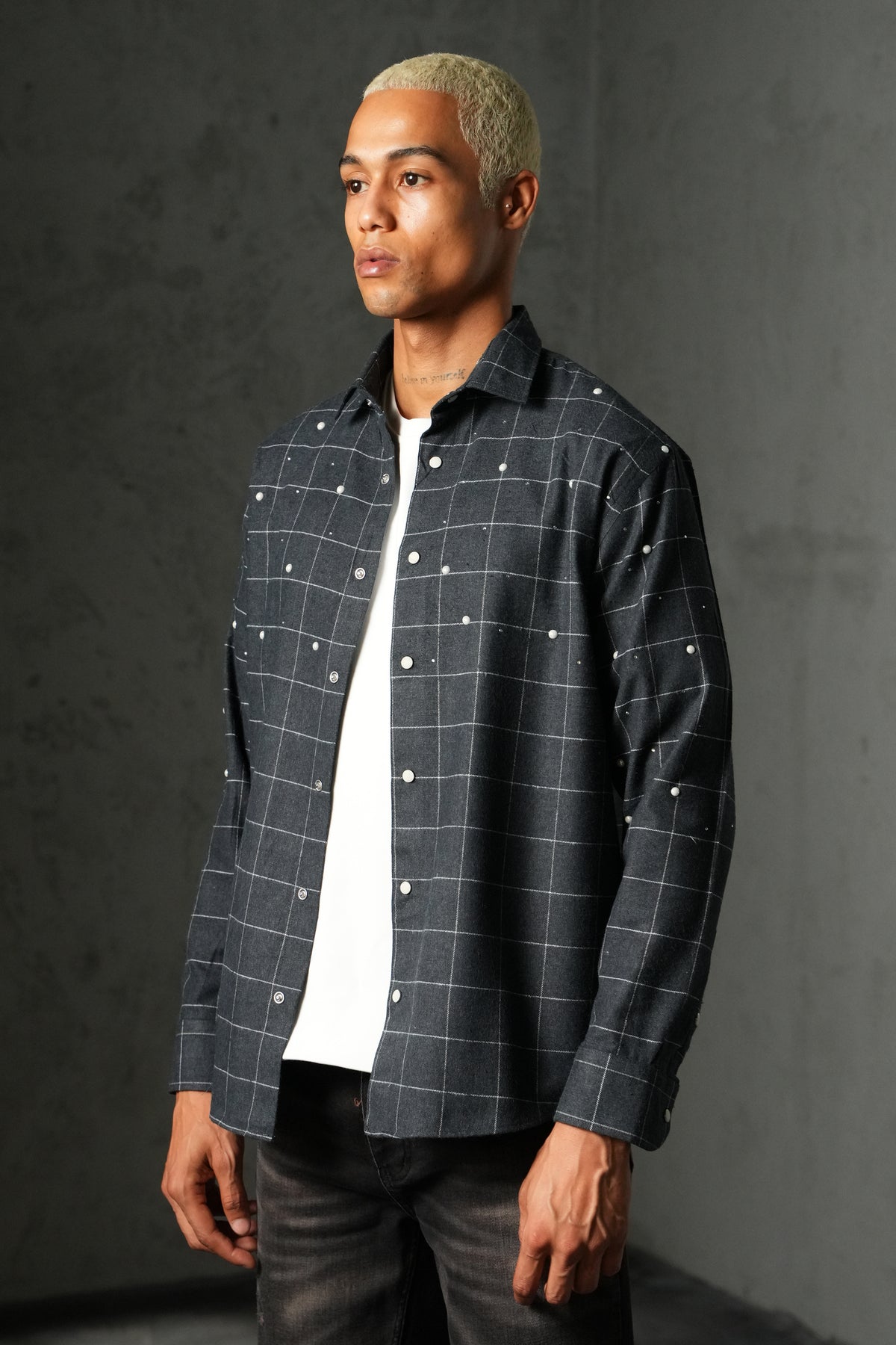 Grid check shirt 27701