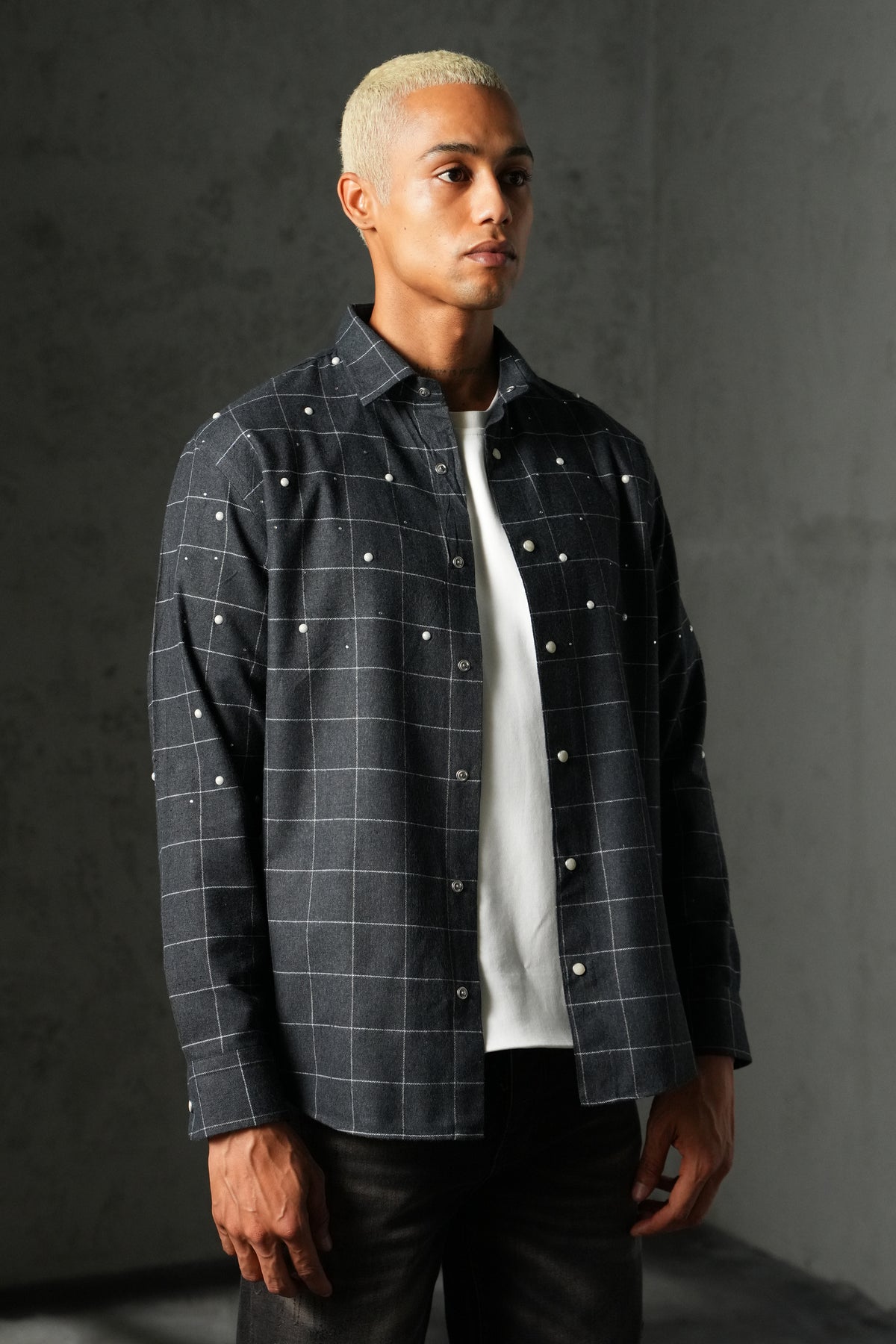 Grid check shirt 27701