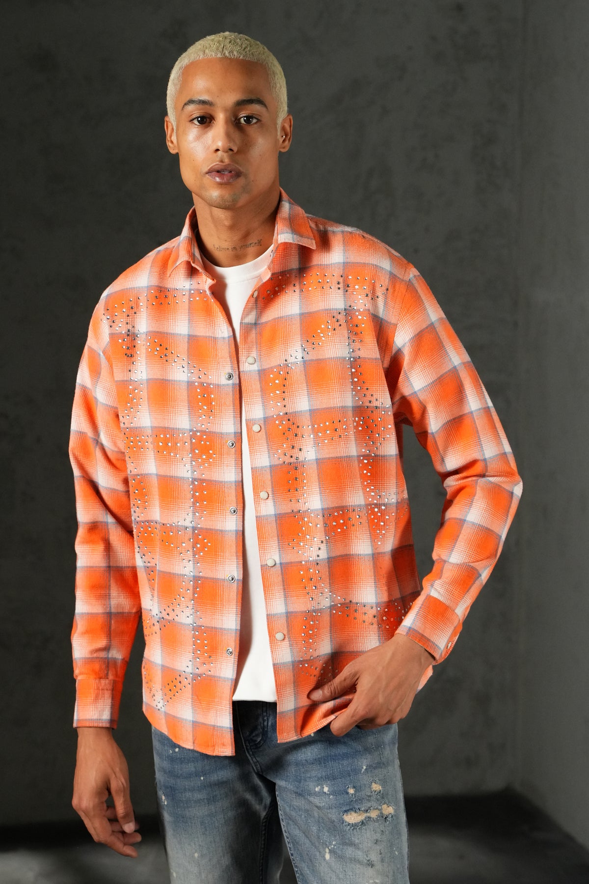 Chemise carreaux ornés 27706