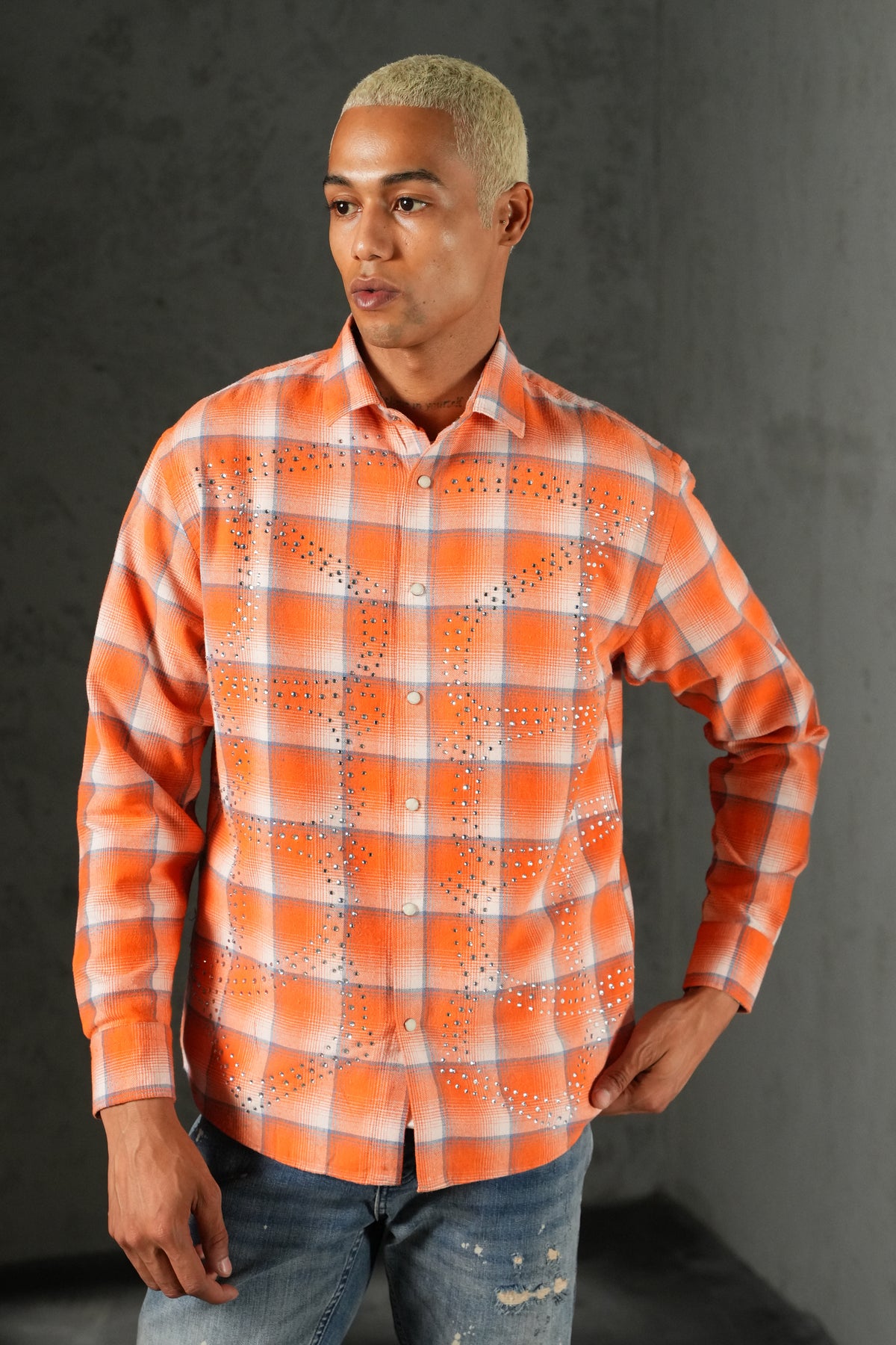 Chemise carreaux ornés 27706