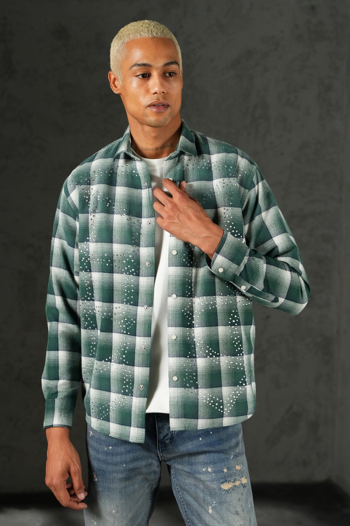 Chemise carreaux ornés 27706