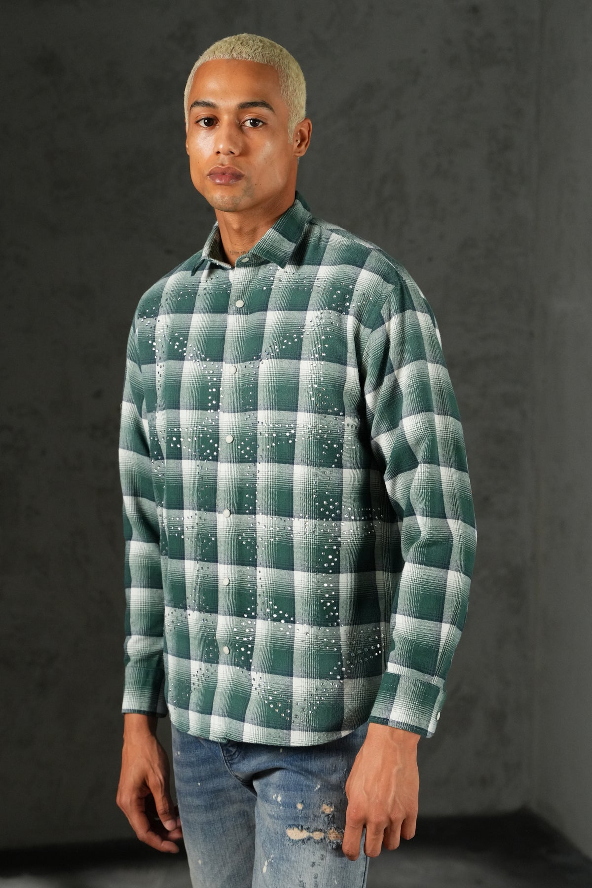 Chemise carreaux ornés 27706