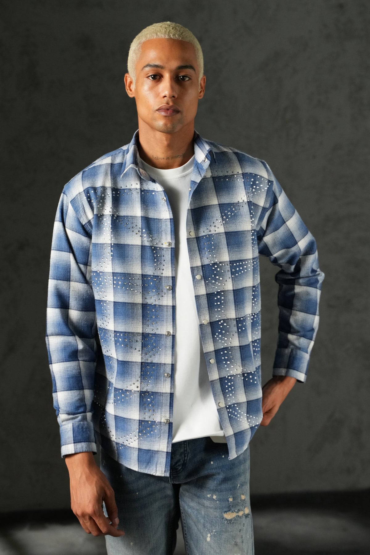 Chemise carreaux ornés 27706