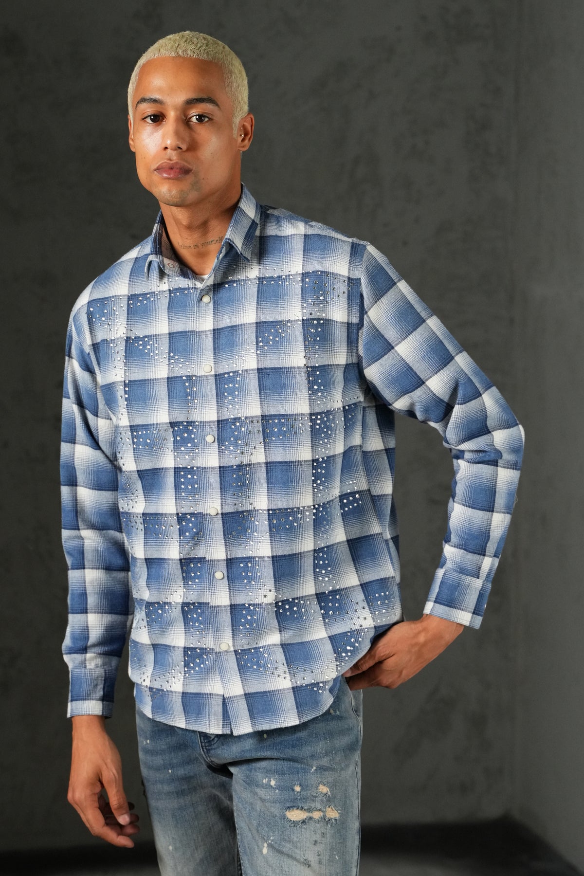 Chemise carreaux ornés 27706