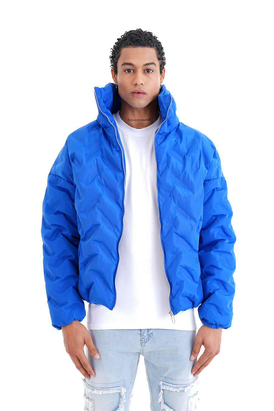 PUFFER JACKET LL945 - SAX BLUE BLUE