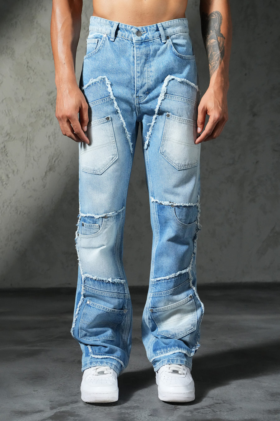 Jean flare patchwork FG 111