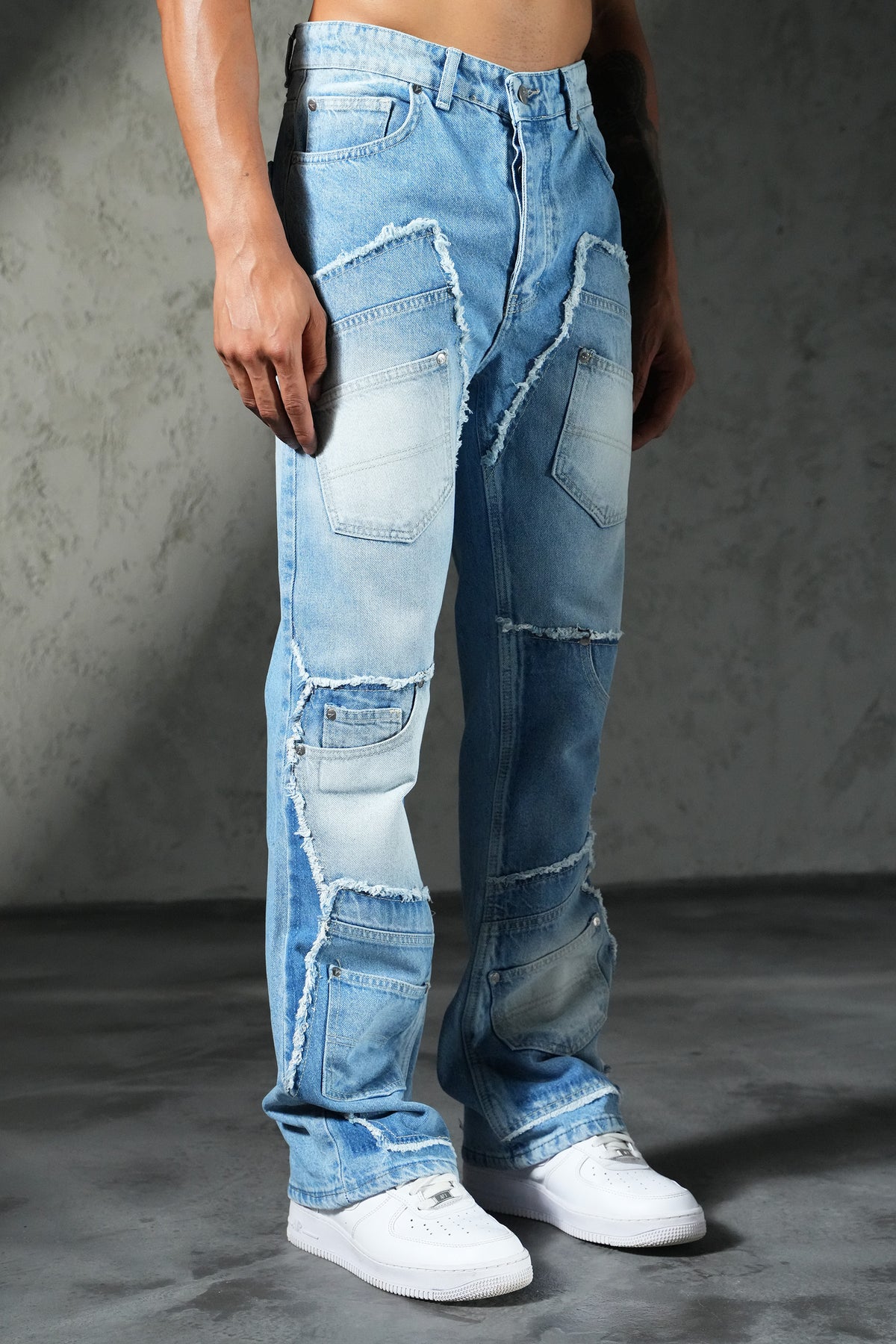 Patchwork flared jeans FG 111
