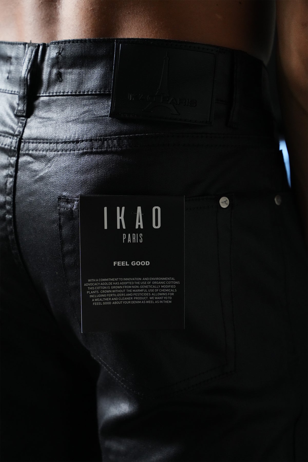 Coated-look flared jeans FG 100