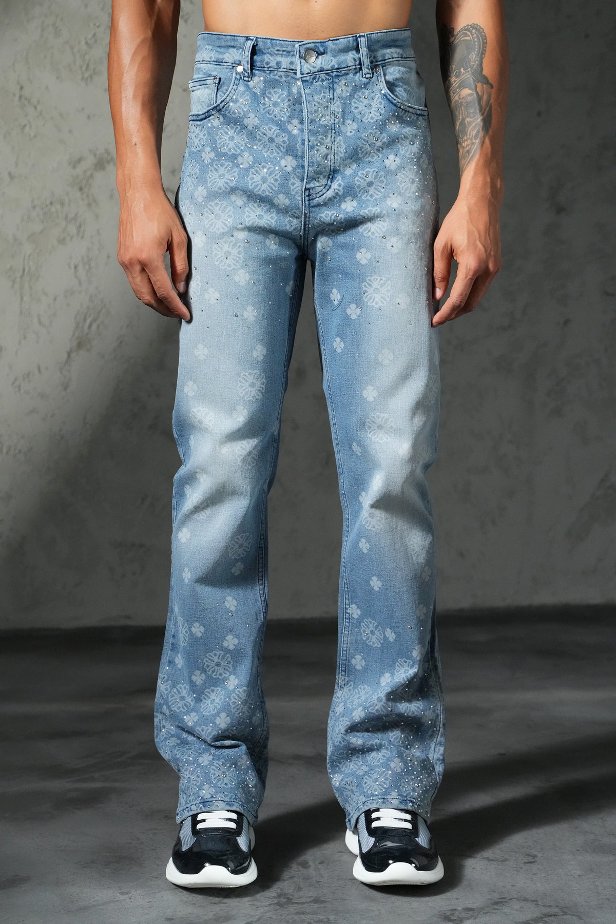 Patterned flared jeans FG 103