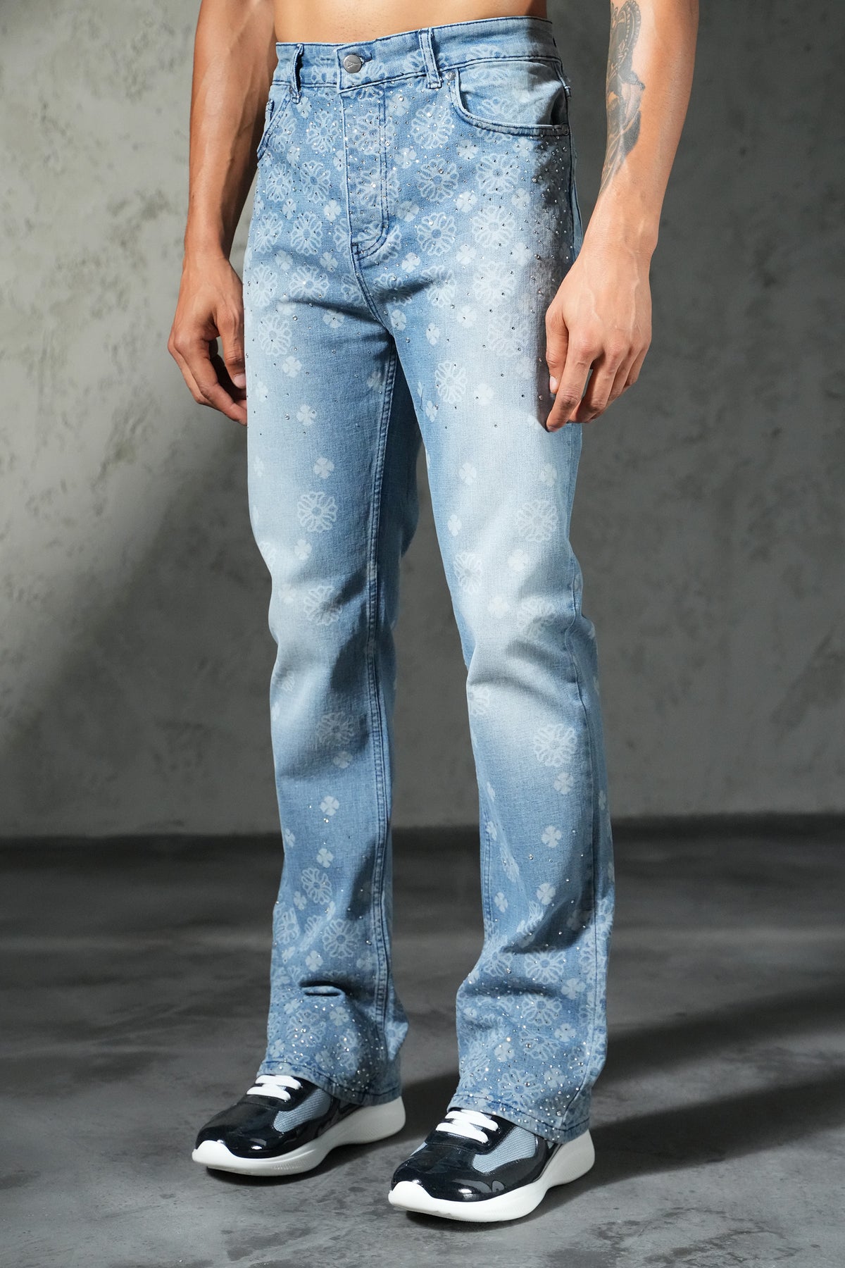 Patterned flared jeans FG 103