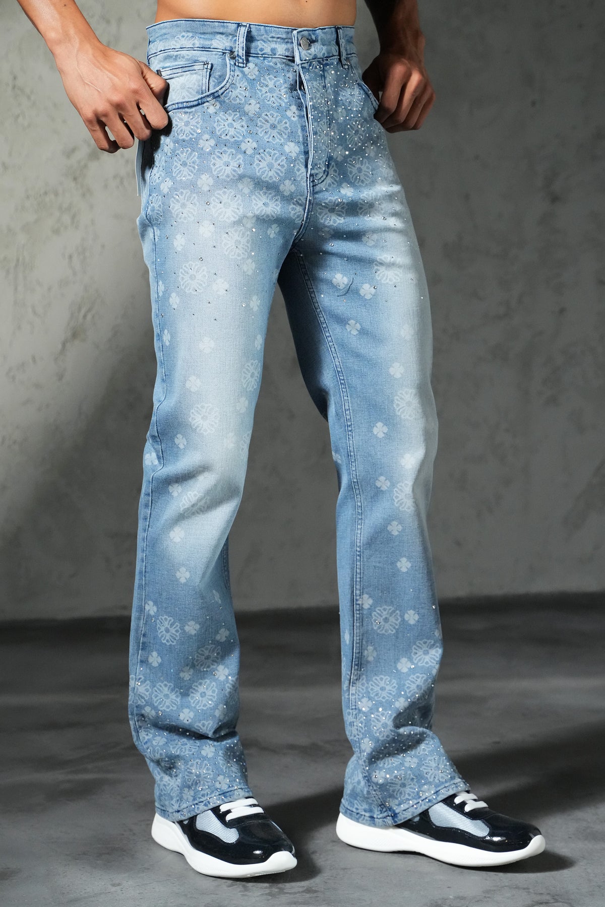 Patterned flared jeans FG 103