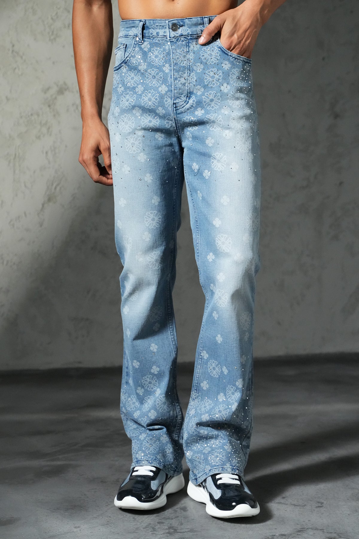 Patterned flared jeans FG 103