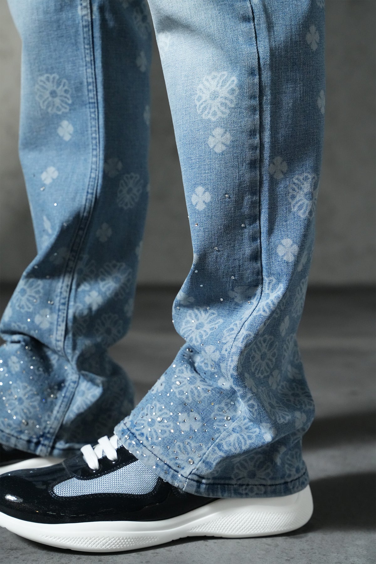 Patterned flared jeans FG 103