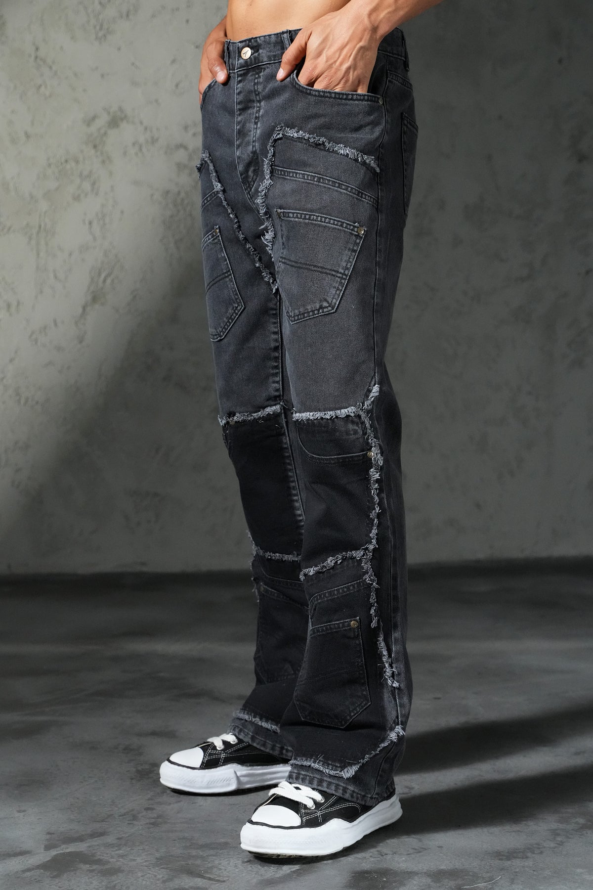 Patchwork flared jeans FG 112