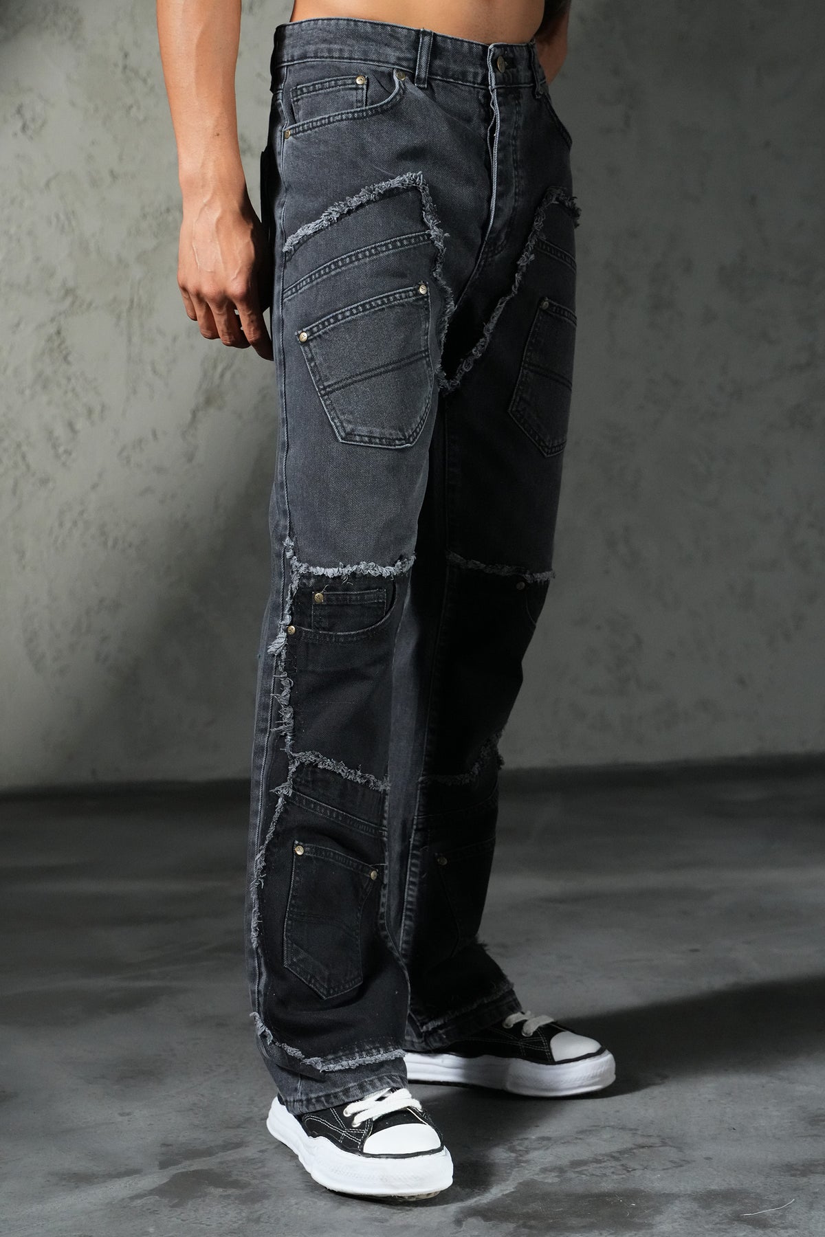 Patchwork flared jeans FG 112
