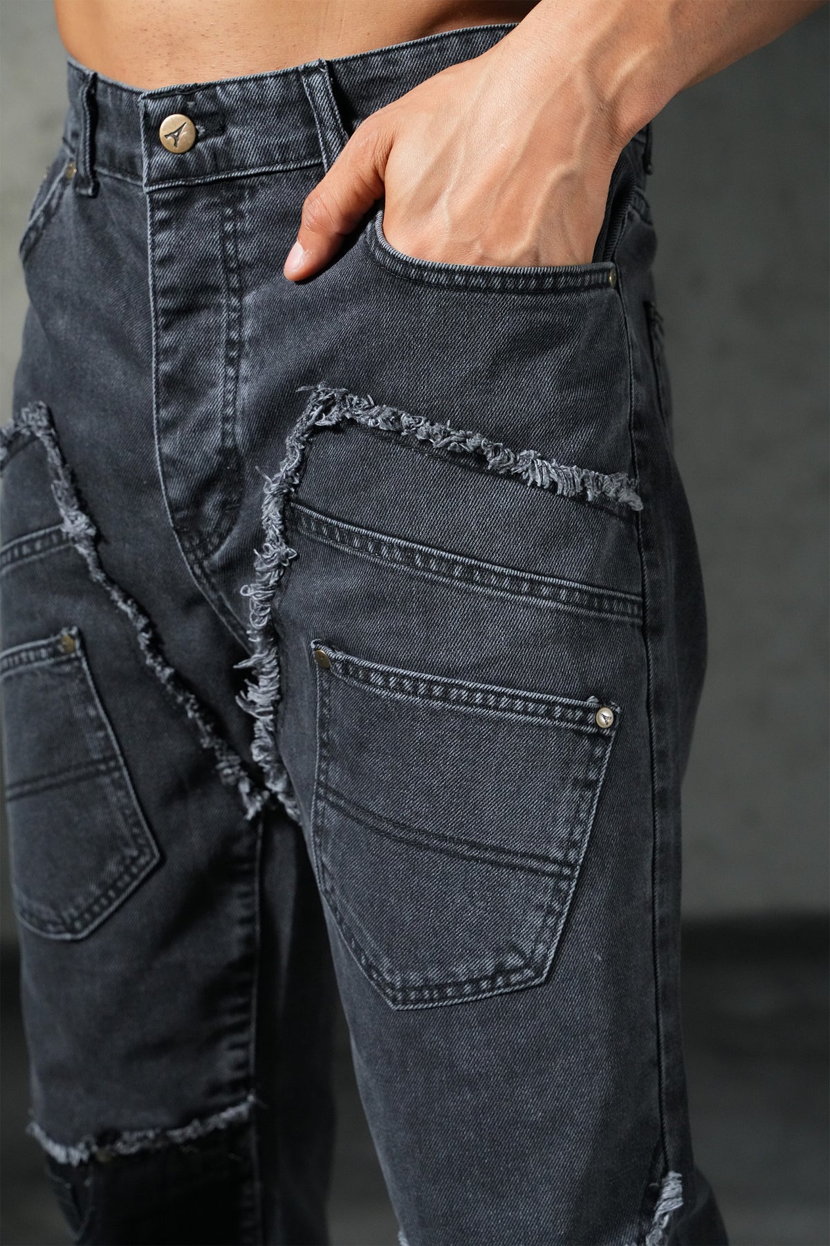Patchwork flared jeans FG 112