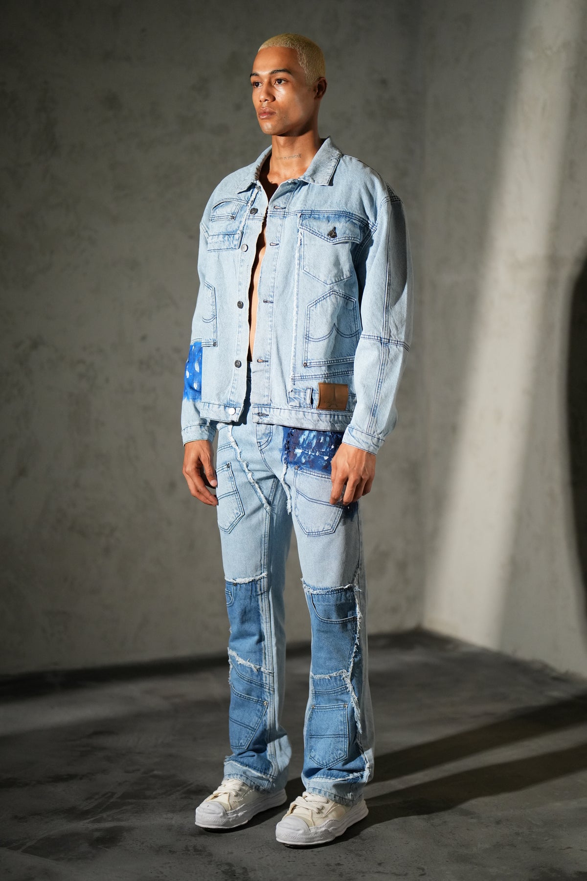 Ensemble denim à empiècements FG113