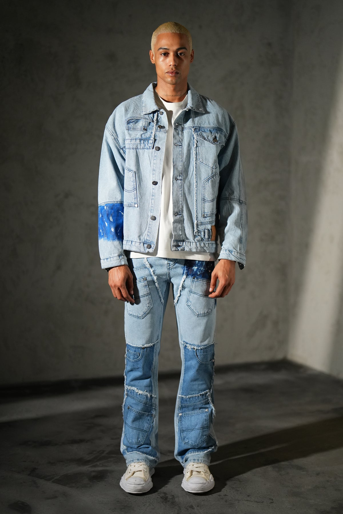 Ensemble denim à empiècements FG113