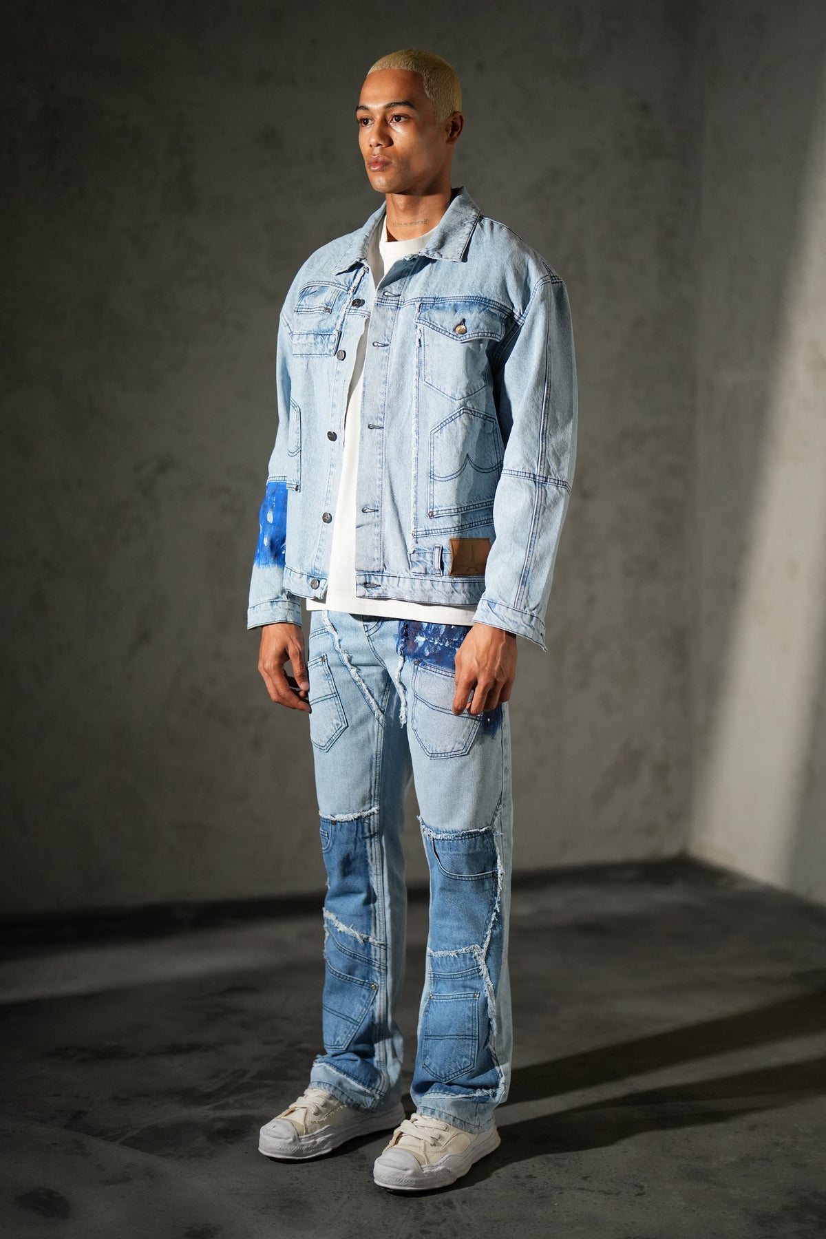 Ensemble denim à empiècements FG113