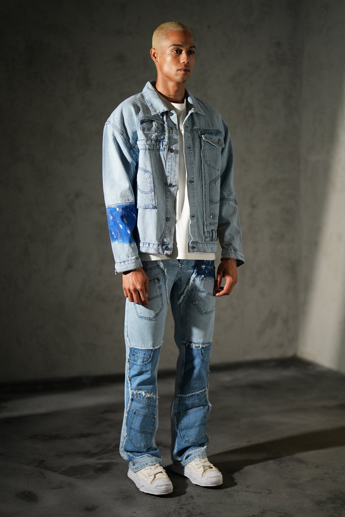 Ensemble denim à empiècements FG113