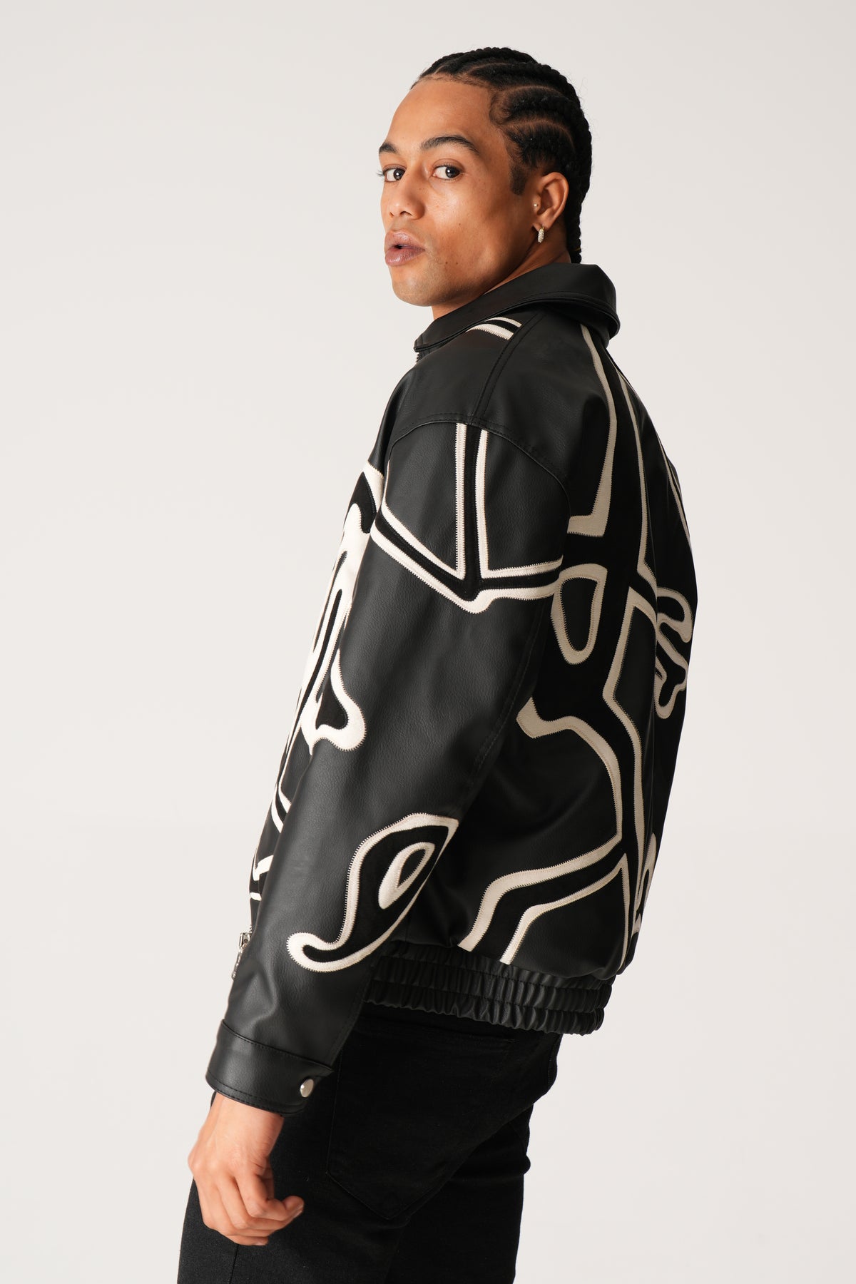 Veste brodée aspect suédé 4646