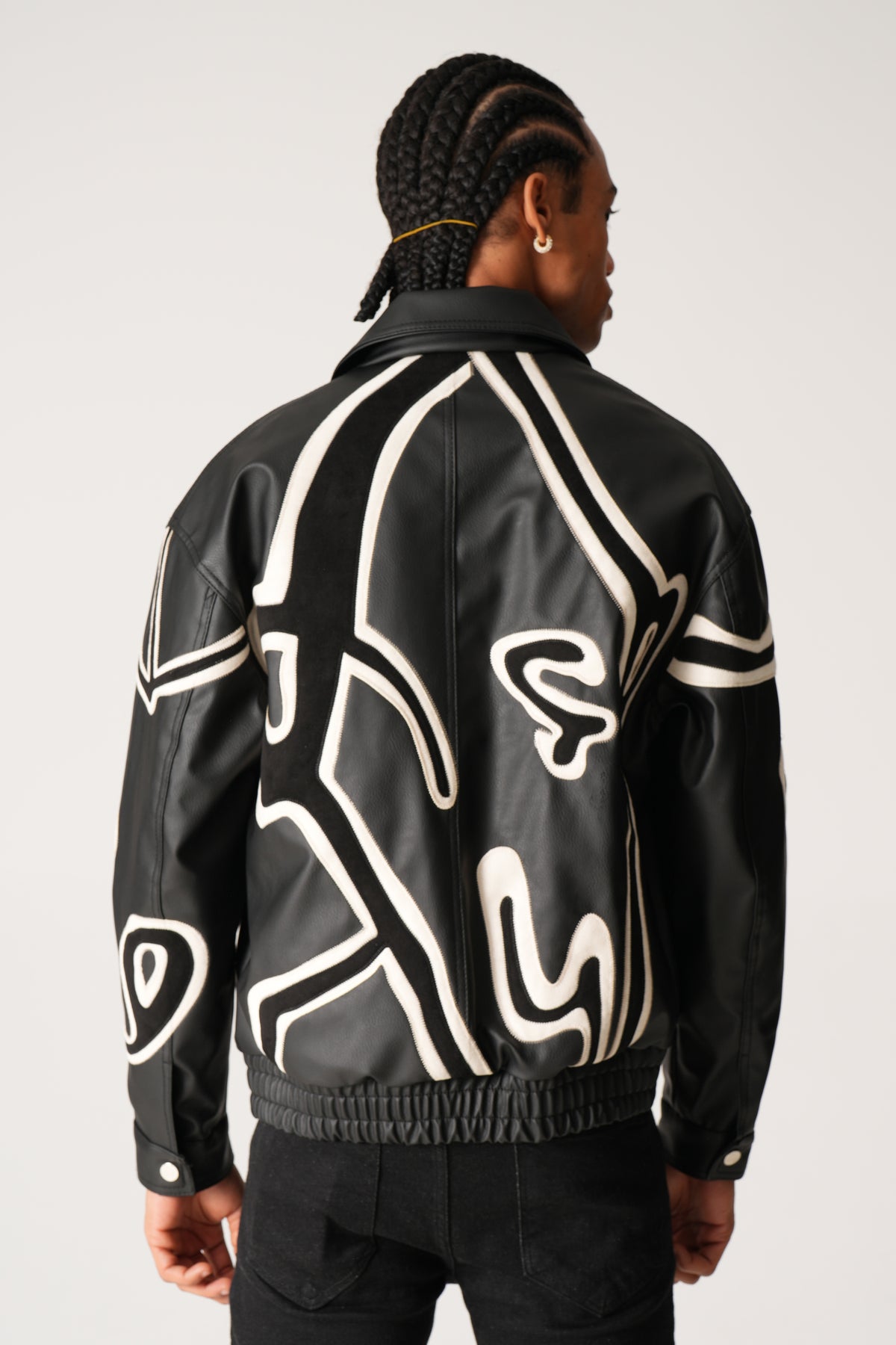 Veste brodée aspect suédé 4646