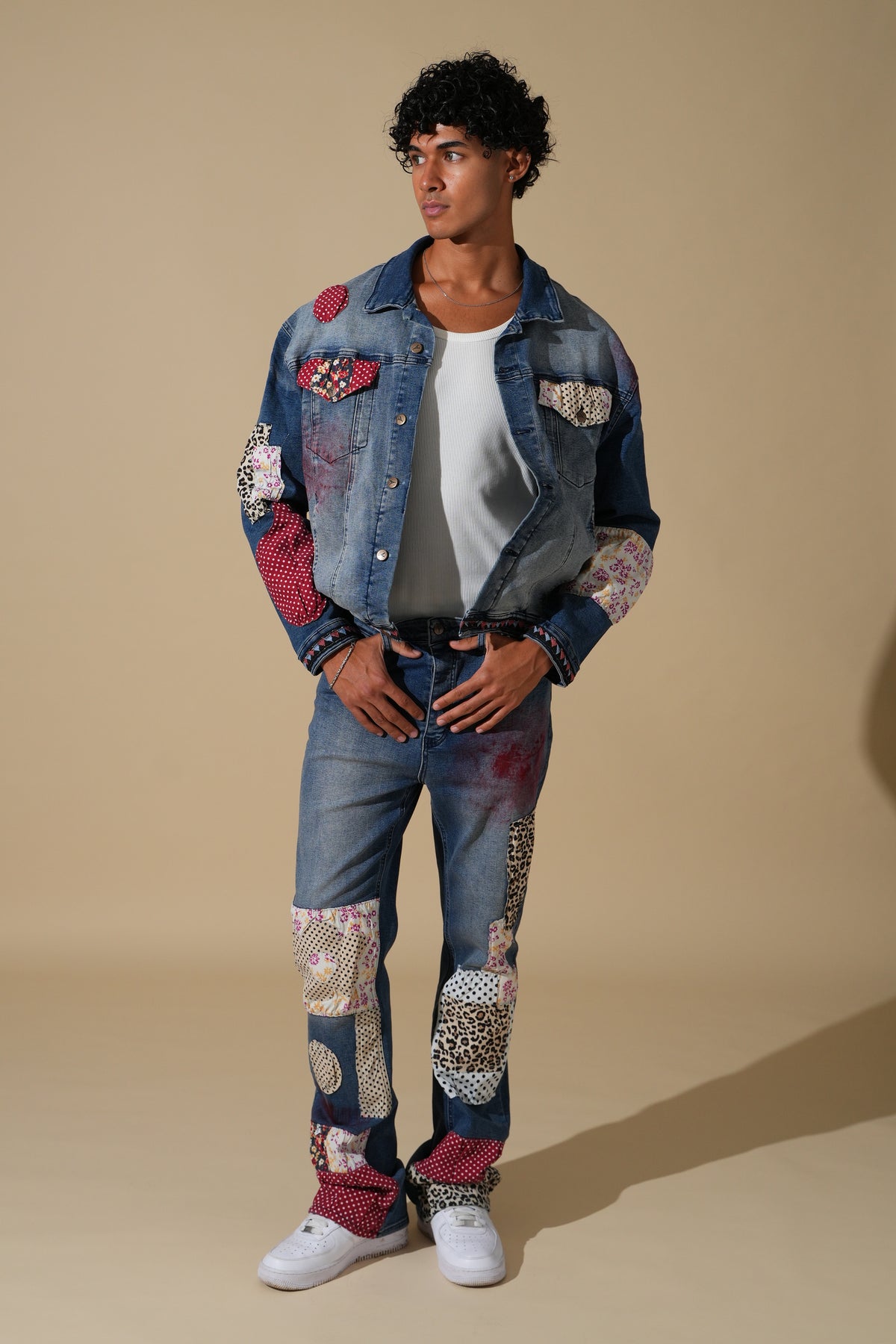 Ensemble denim patchwork FG114