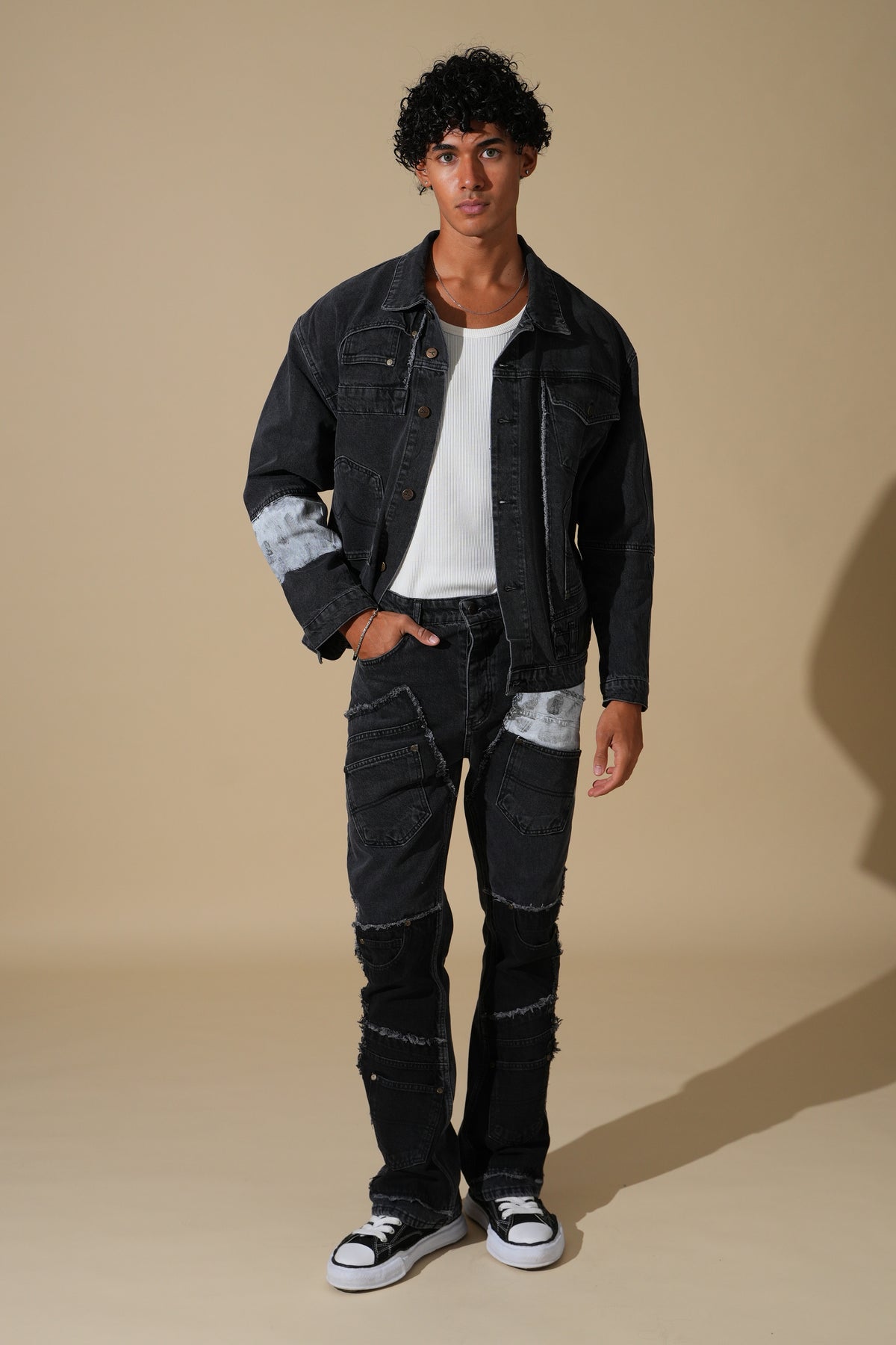 Ensemble denim contrasté FG115