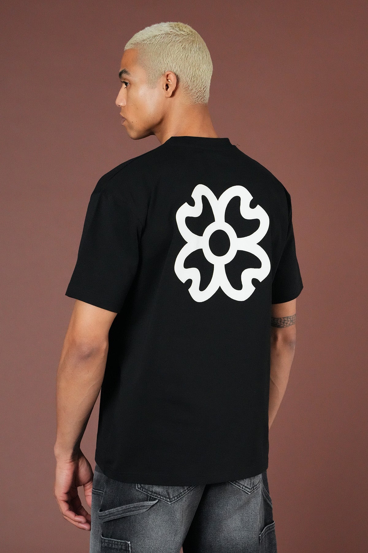 T-shirt MEN'S avec applique fleur devant AND dos LL1100161
