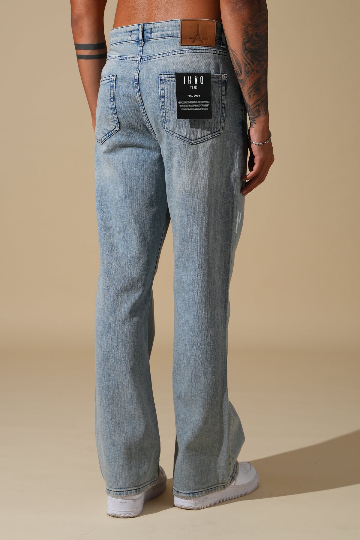 Jean flare effet peinture FG105