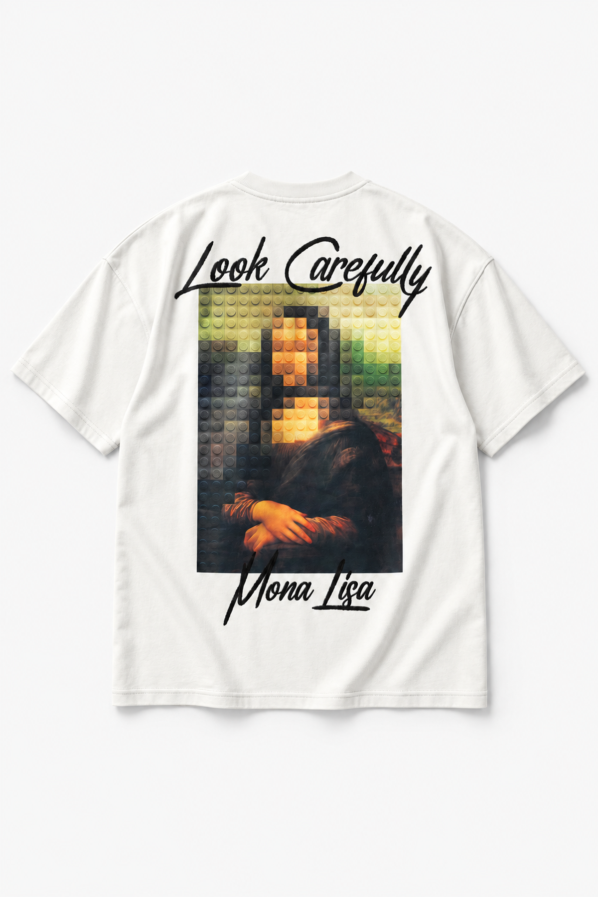 T-shirt oversize OM-035 Écru – vue dos sans mannequin